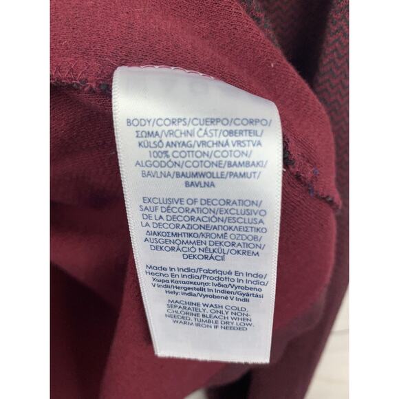 Chaps Sweater Mens XL 1/4 Zip Pullover Burgundy chevron pattern Extra Large - Picture 5 of 6